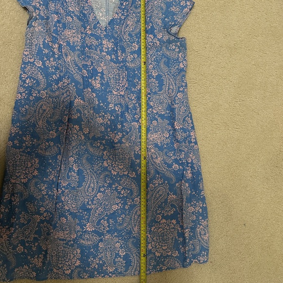 J. Jill Love Linen Blue/Pink Floral Dress - Picture 7 of 8